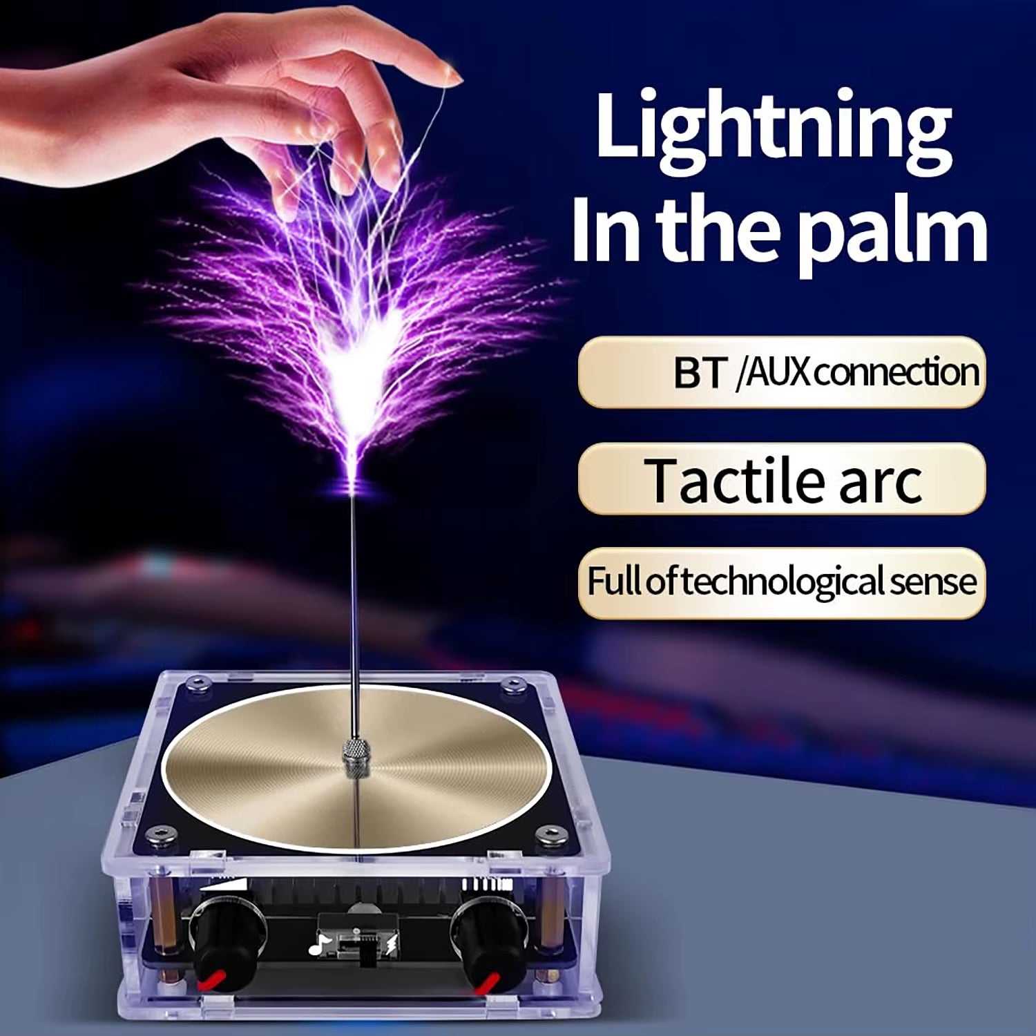 Bluetooth-Compatible Tesla Coil Speaker with Electric Arc Generator - Interactive Science Experiment Kit
