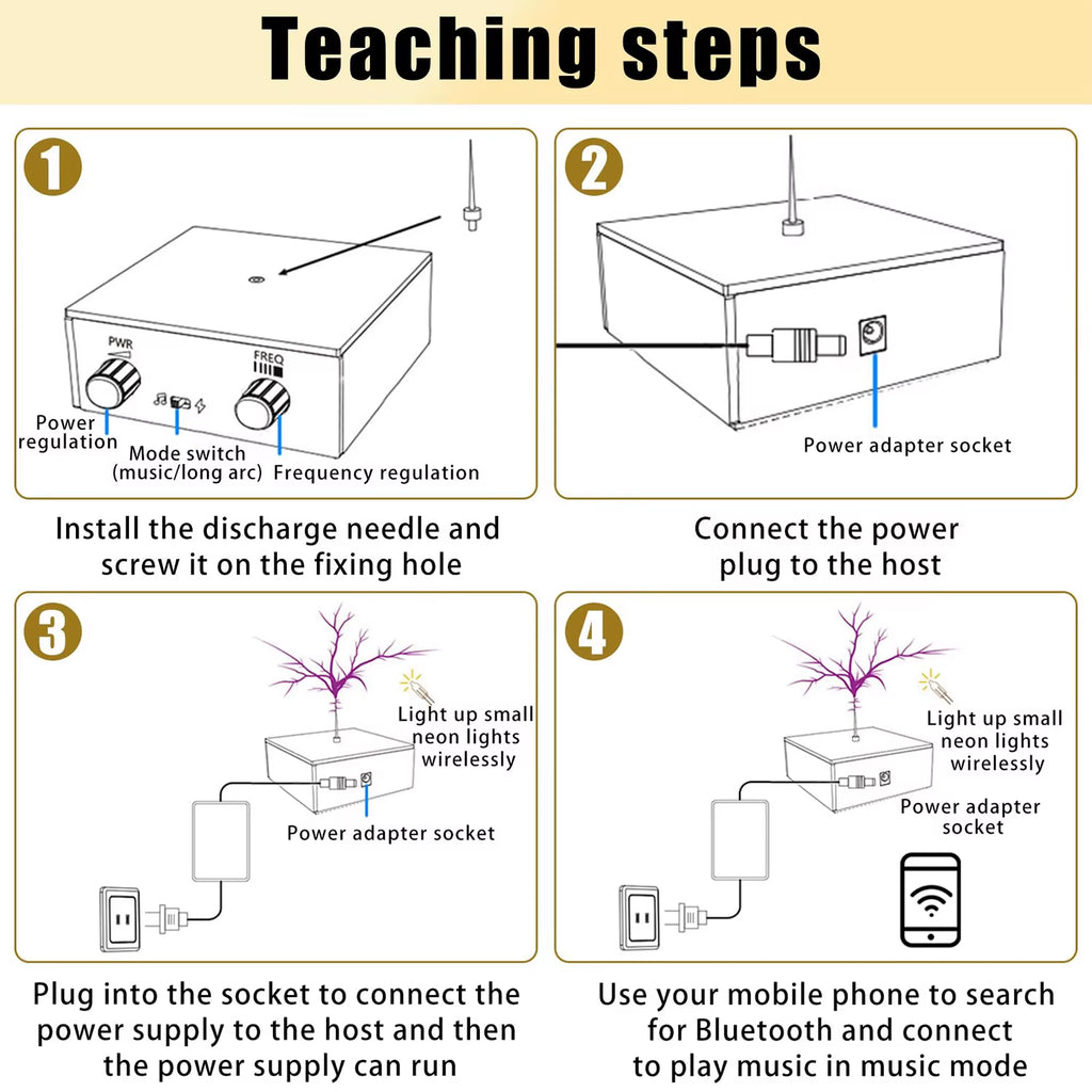 Bluetooth-Compatible Tesla Coil Speaker with Electric Arc Generator - Interactive Science Experiment Kit